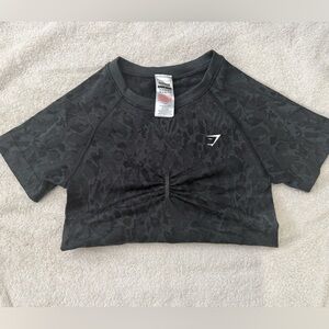 Gymshark Black Patterned Crop Top